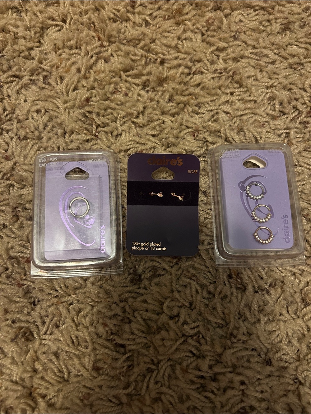Claire's Rose Gold and Silver Mixed Ear Rings
